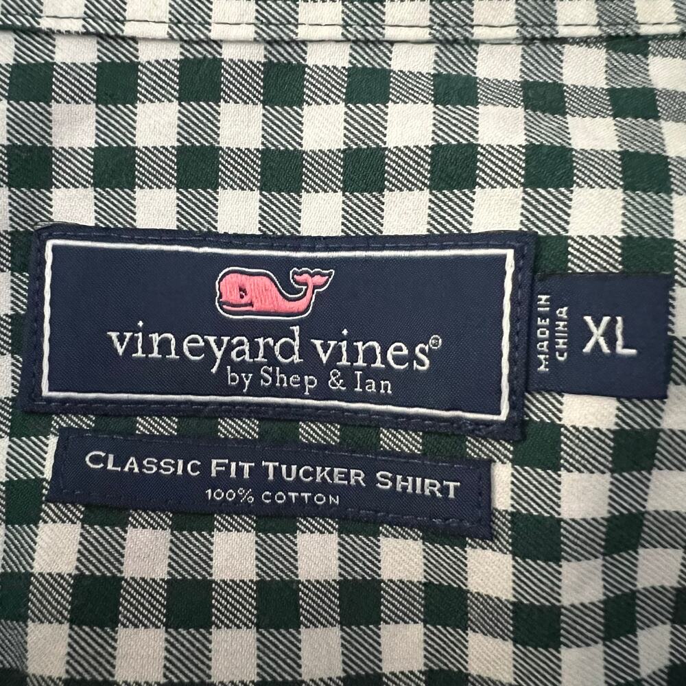 Vineyard Vines Gingham Check Button Down Long Sleeves Shirt | Men's Size XL - Picture 4 of 8